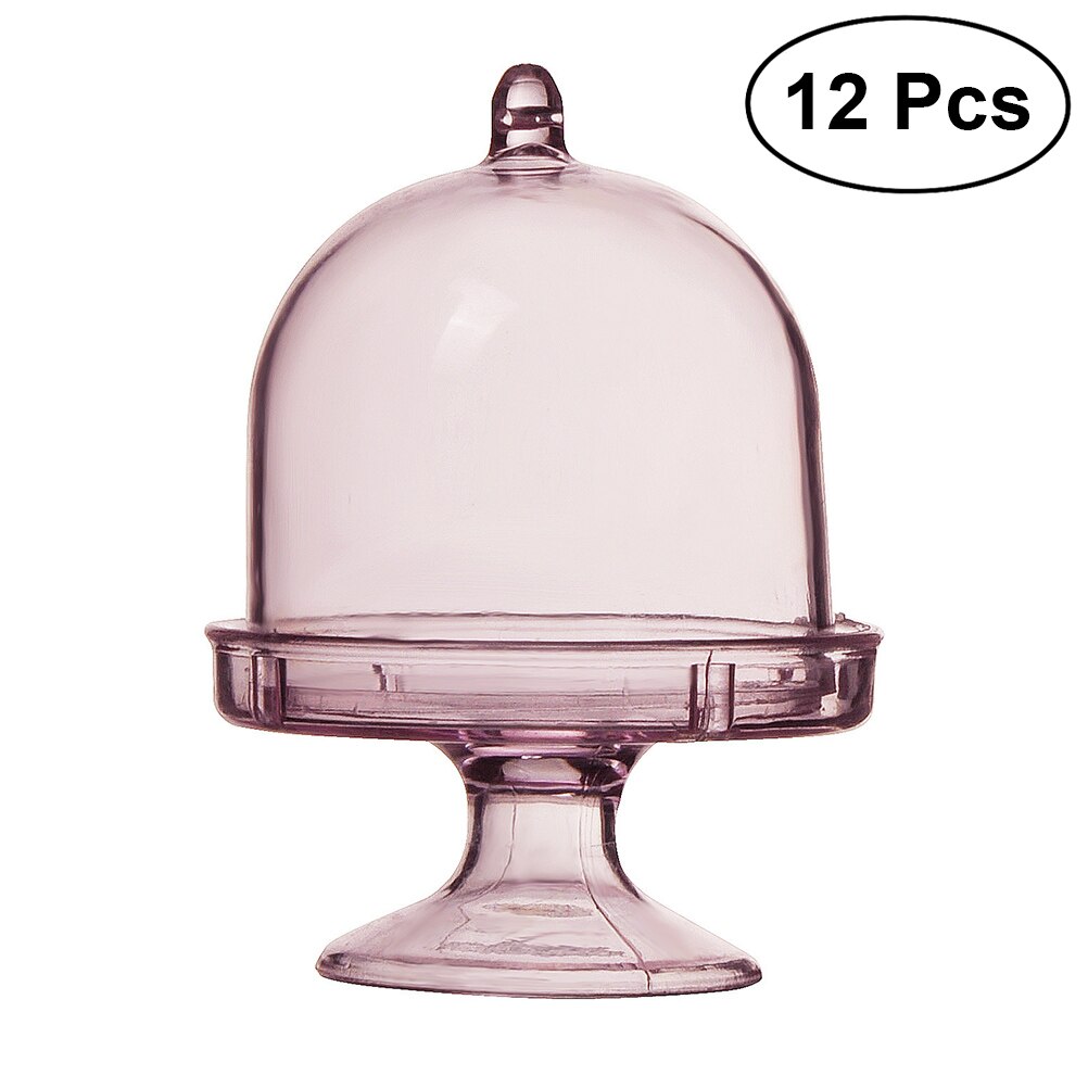 Transparent Plastic Tray Candy Box For DIY Wedding Candy Box Baby Shower Birthday Guests Box Clear Candy Box Party Supplies: 12pcs Pink