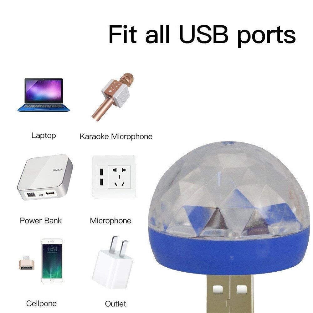 Lumière USB Gadget USB Mini LED rvb Disco scène lumière fête Club DJ KTV noël magique téléphone boule lampe Gadgets Inteligentes éclairage