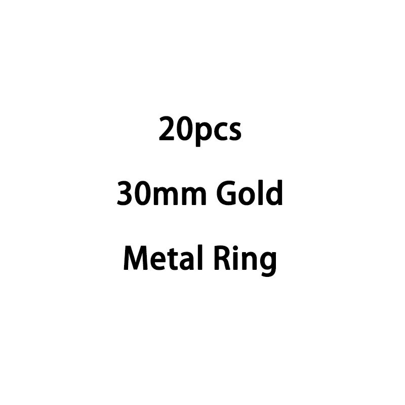 20Pcs Metal Binder Hinged Ring Gold Loose Leaf Opening Circle Book Hoops For Scrapbook Album Office Binding Ring On Notebook: 30mm Gold