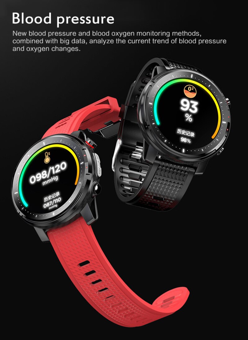 Smartwatch L15 - Bluetooth 5.0 - IP68 Waterproof - 1.3" TFT - Heart Rate & Blood Pressure Monitor - For iOS Android