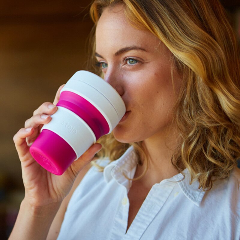 STOJO TASSE Klapp Silikon Tragbare Silikon kaffee tasse multi-funktion folding silica tasse Büro reise Wesentliche