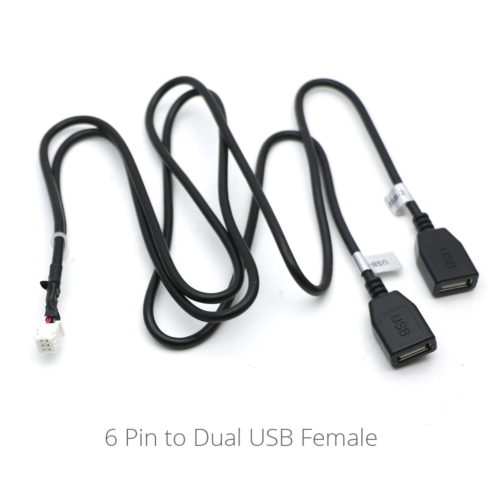 Universal usb hun interface  to 4 6 8 pin input wire connect kabel adapter til bil multimedieafspiller android stereo radio: 6 pin dobbelt usb