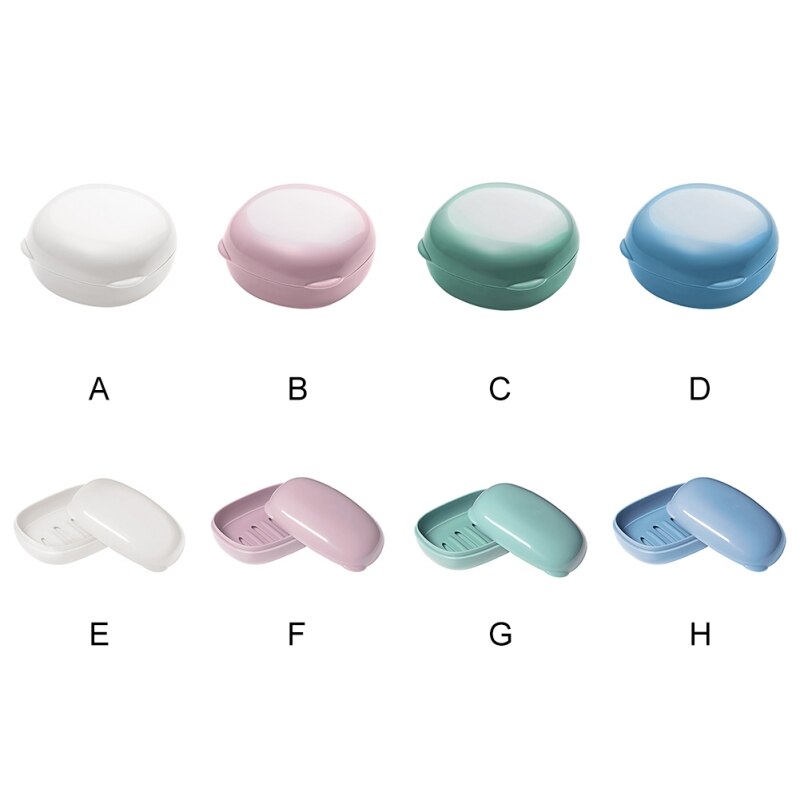 Portable Soap Box Travel Waterproof Soap Holder With Lid Eco-friendly Soap Dish Plastic Bathroom Soap Drain Tray Containe