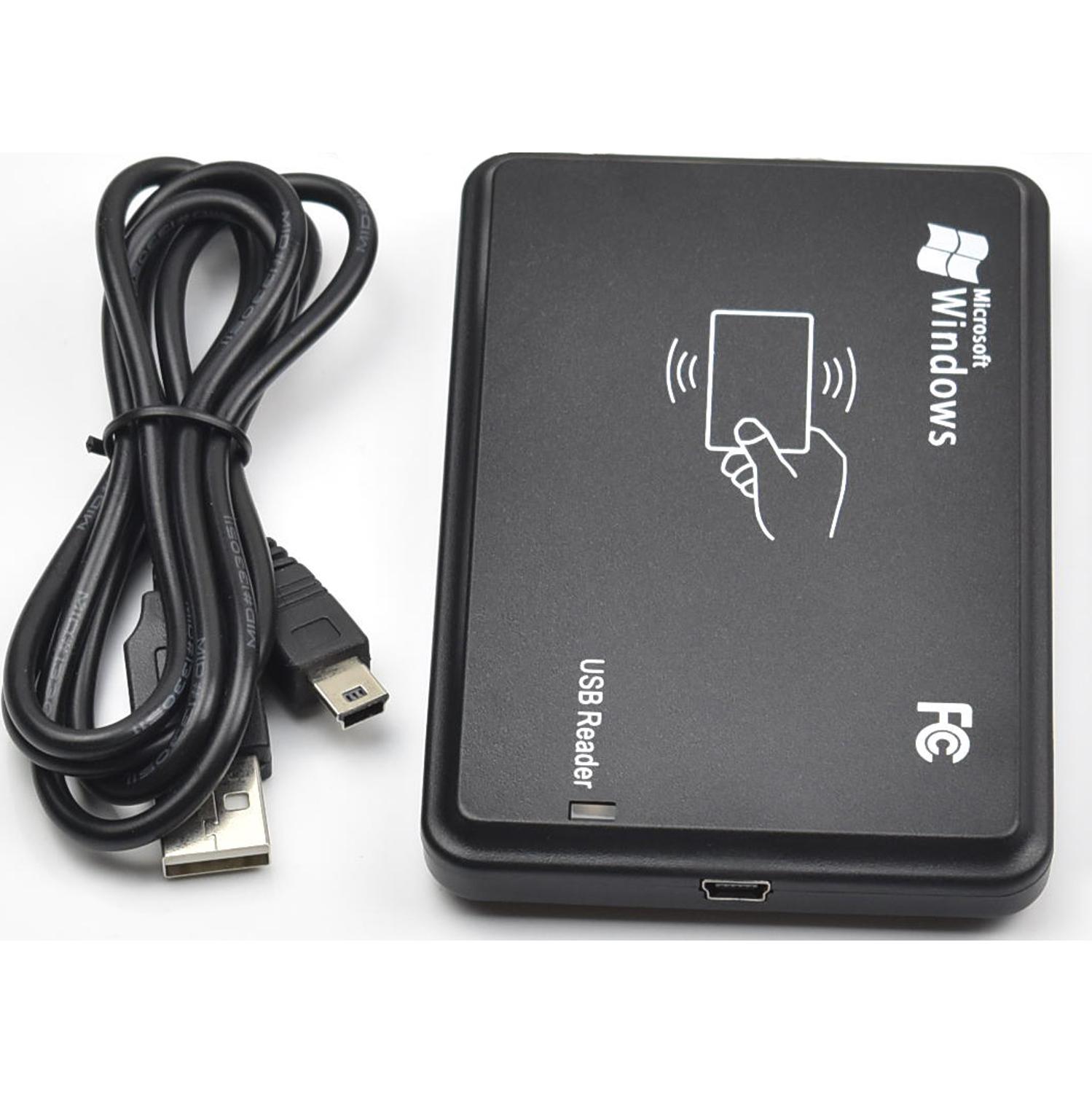 Sensor de proximidad USB, lector de tarjeta RFID inteligente NFC IC 14443A, 13,56 MHz, color negro, con Cable USB, no necesita controlador