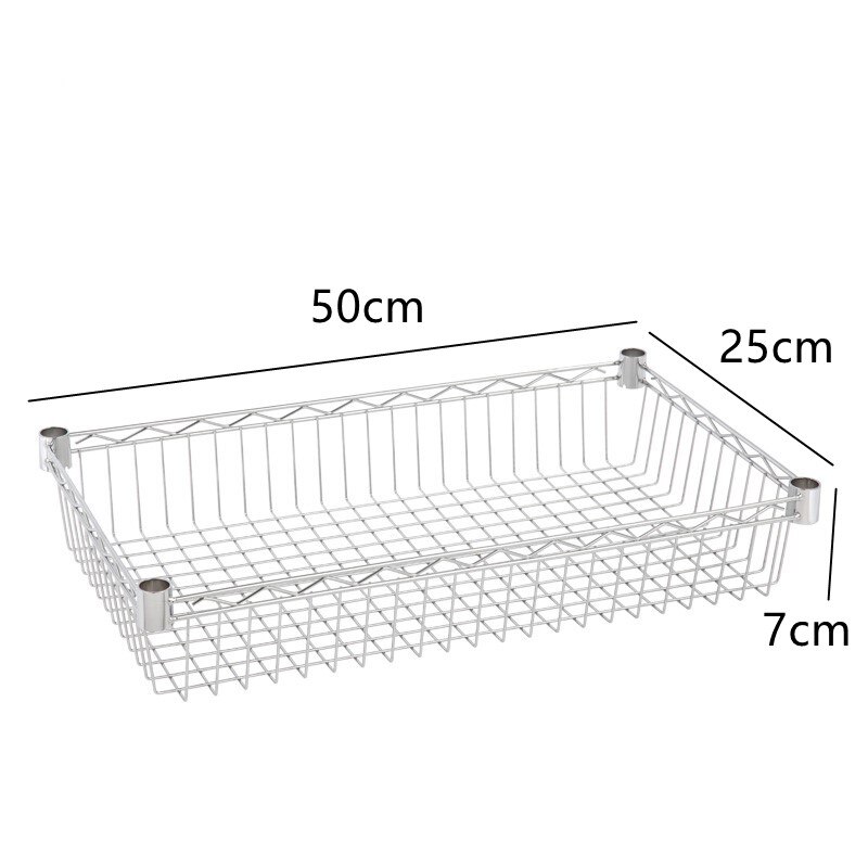 Diy Schrank Schublade Korb Küche Lagerung Regal Organizer Schiebe Schrank Korb Herausziehen Metall Schublade Typ Gittergewebe Korb: Silber