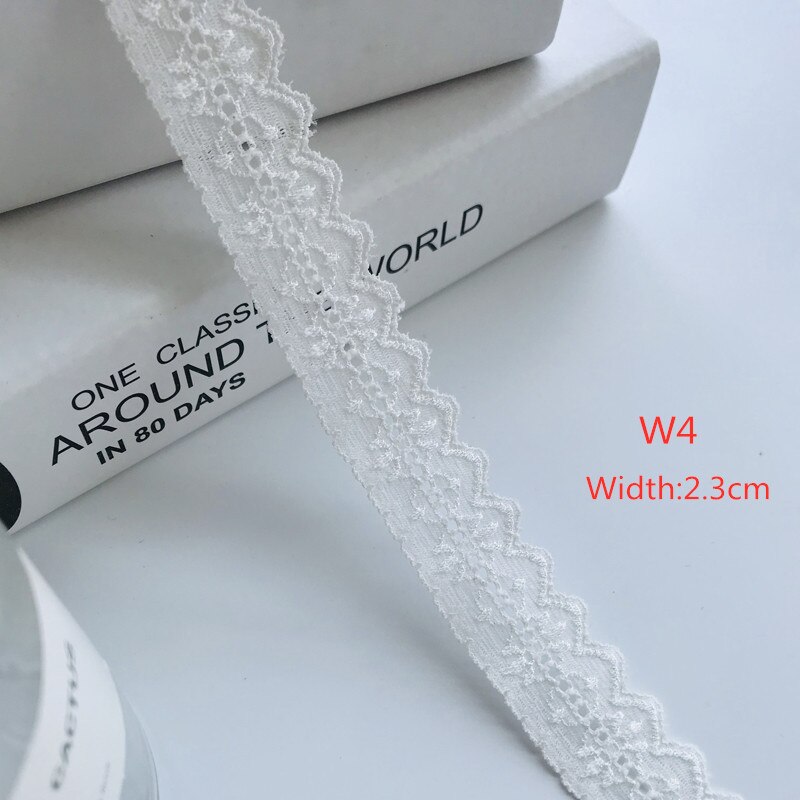 Wit Geborduurde Kant Trim Linten Stof Bruiloft Diy Kleding/Cadeaupapier: 1M / W4