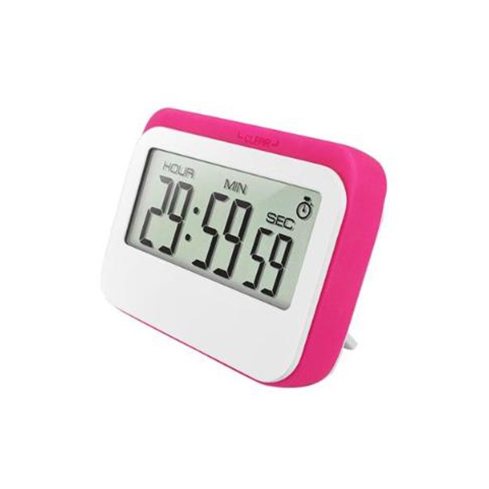 24H LCD Digital Large Screen Kitchen Timer Square Cooking Timer Count Up Countdown Alarm Magnet Clock Temporizador: Rose red