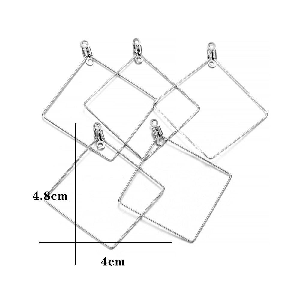 10/20 stuks roestvrijstalen oorbellen geometrische vorm hangers connector bevindingen sluitingen haken voor doe-het-zelf sieraden maken accessoires: WHITE