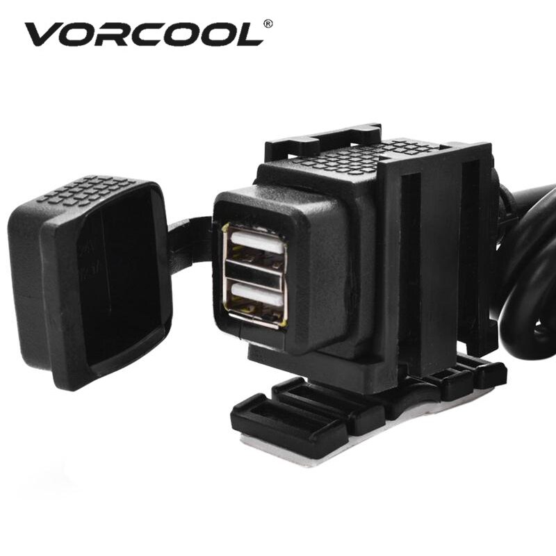 Vorcool Waterdicht Motorfiets 12V 2.1A Dual Usb-poort Stopcontact Mobiele Lader Adapter Voor Harley Ducati Buell Overwinning