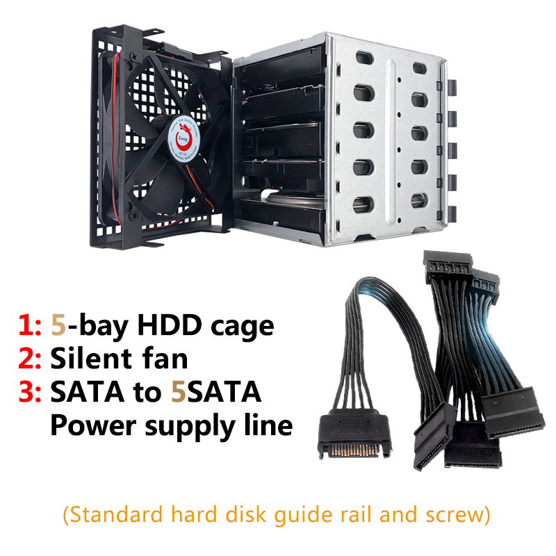 ZhenLoong 5.25 To 3.5 HDD Adapter Caddy Bracket SATA SAS Tray Hard Disk Rack Enclosure Chassis Optical Extension Hard Drive Cage: BROWN