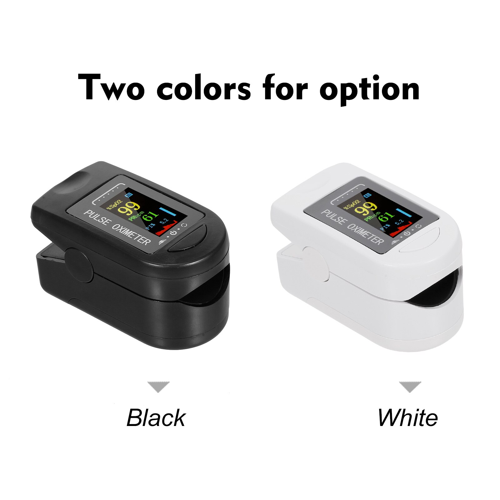 Digitale vingertop pulsoximeter met oled-display, bloedzuurstofsensor, mini- spo2- monitor en polsslagmeter.