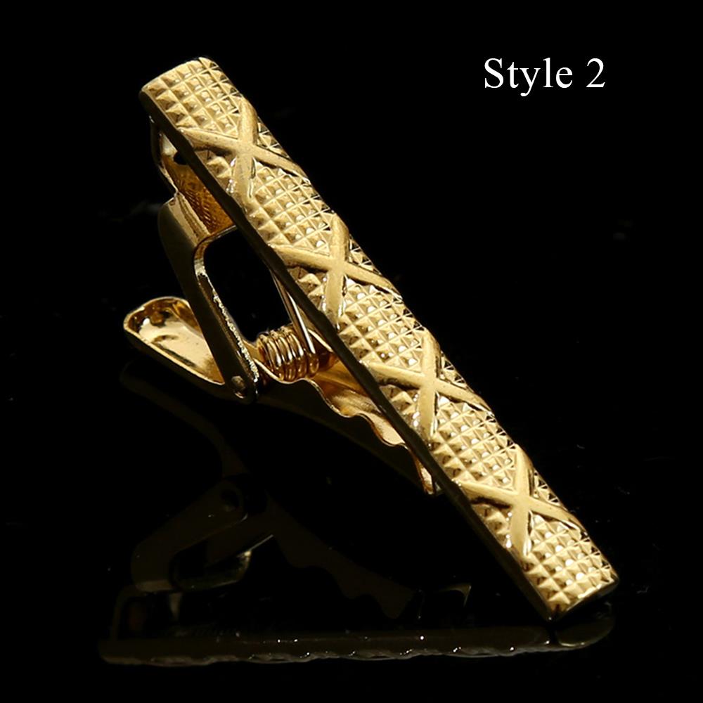 Clips de alfiler de corbata clásicos para hombres, Clip de corbata de simplicidad de negocios, joyería de , barra de corbata de boda exquisita, Color plateado y dorado: Negro