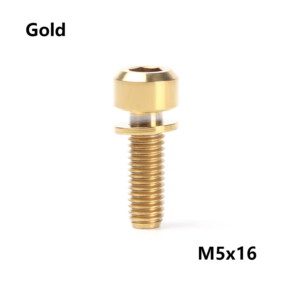 Tc4 m5 16mm/18mm/20mm titan stamme festebolter for sykkel mtb sykkel stamme skruer faste bolter sykkel sykkel deler 3 farger