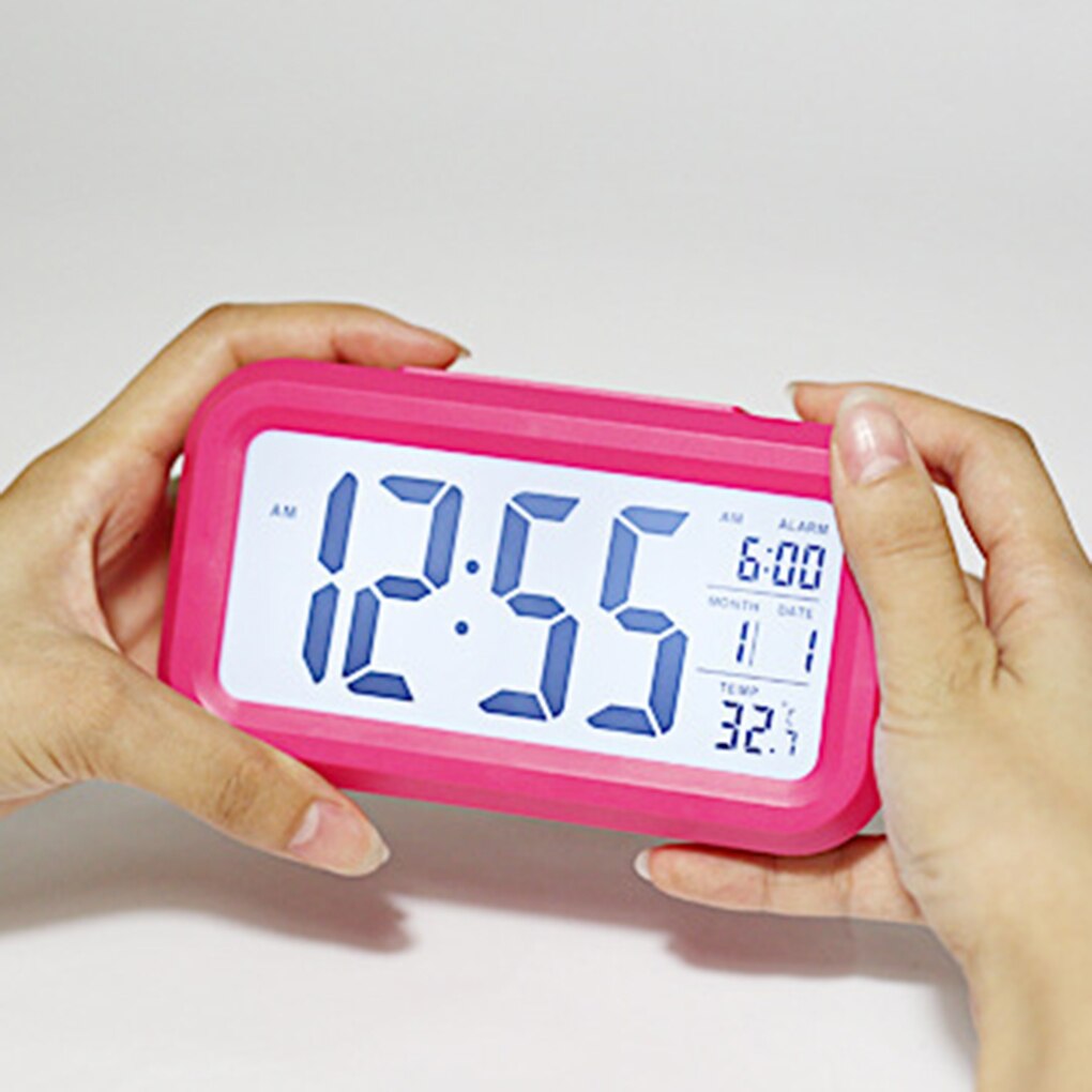 Large LED Backlight Display Clock Digital Alarm Clock Electronic Clock Temperature For Home Office Travel Desktop Decor Clock