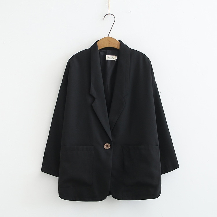 Forår efterår plus size blazere til kvinder store løse afslappede langærmede lommeblazere frakke pink sort 4xl 5xl 6xl 7xl