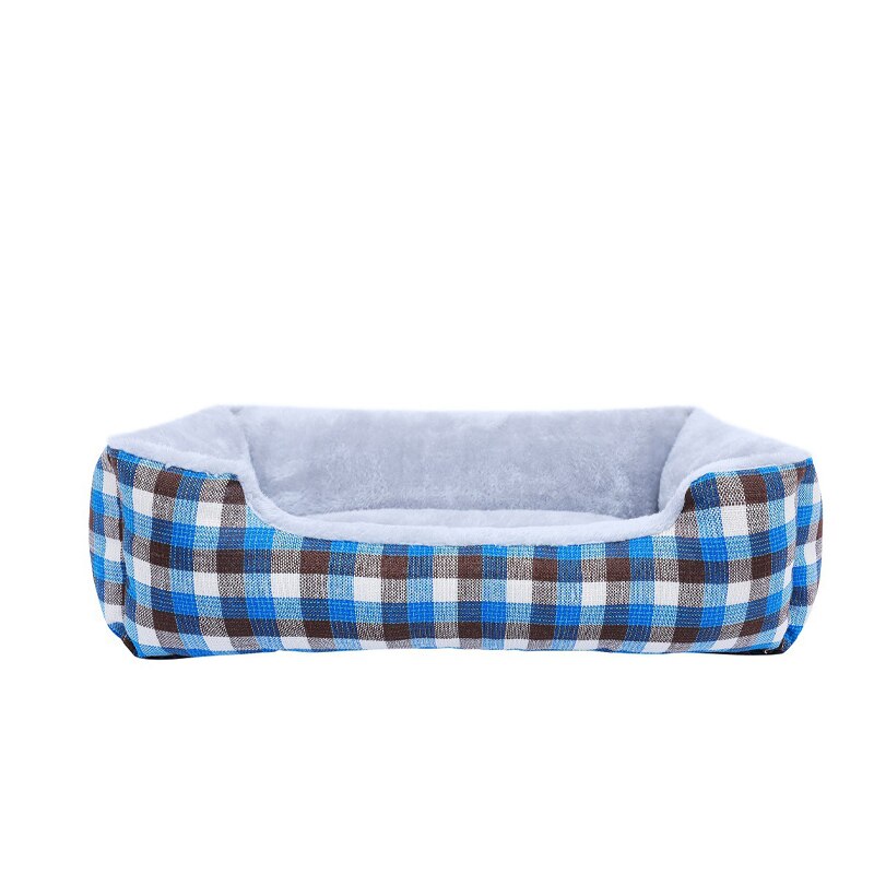 Camas grandes lavables para perros y gatos, sofá suave sin cremallera, cueva para cachorros, saco de dormir para mascotas, nido cálido de invierno: Blue / L  70x50x18cm