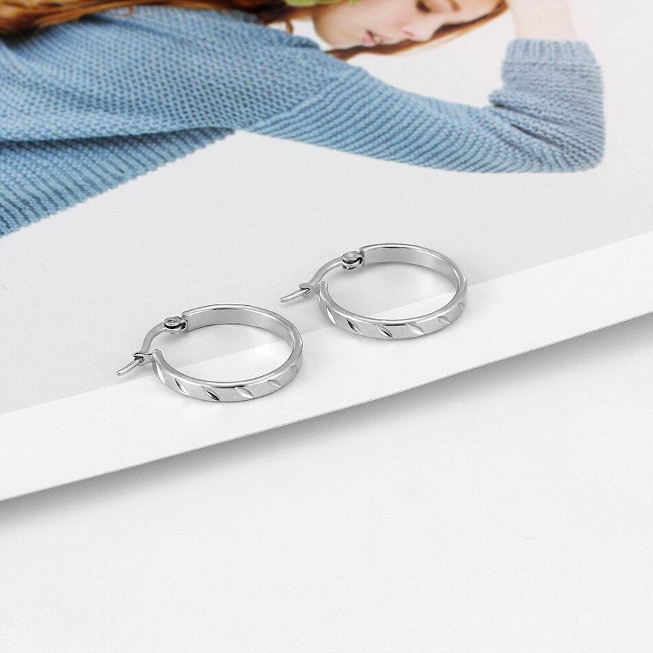 Brincos de ouro de aço inoxidável para mulheres hoop rock brincos na moda jóias goth acessórios