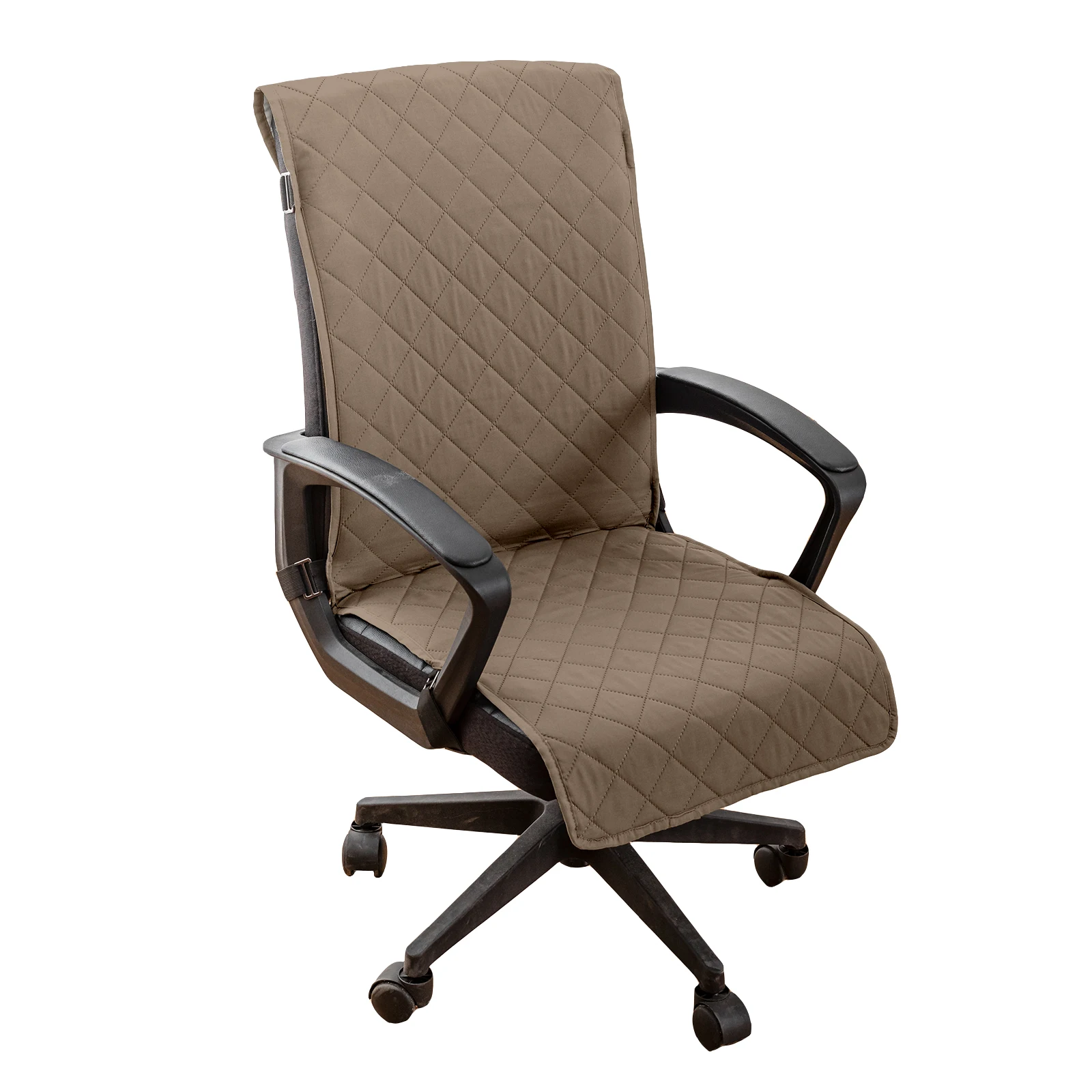 1 coprisedie resistenti all'acqua, resistenti all'olio e alla polvere per sedie da ufficio, coprisedili universali con griglia diamantata per tutte le stagioni: Brown / 60*150cm