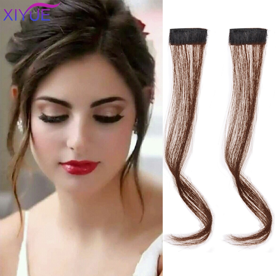 Cabelo de xiyue ambos os lados longo franja cabelo remendo invisível almofada cabelo remendo substituir perucas engrossadas longo remendo de cabelo reto