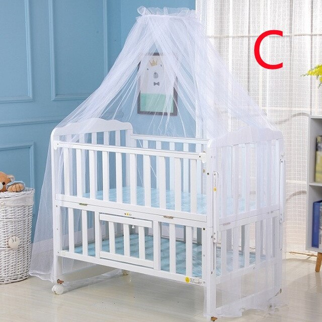 Solid Baby Bed Mosquito Net Breathable Insecticide Single-door Mosquito Net Summer Little Babies Protective Supplies: C