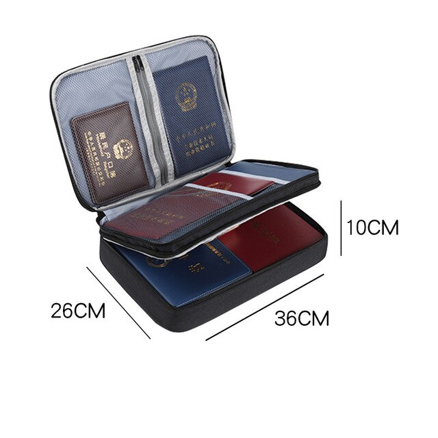 Wodoodporna torba do przechowywania dokumentów zamek szyfrowy etui na paszport komórka karta telefoniczna portfel przechowywanie biurowe akcesoria podróżne: E Black