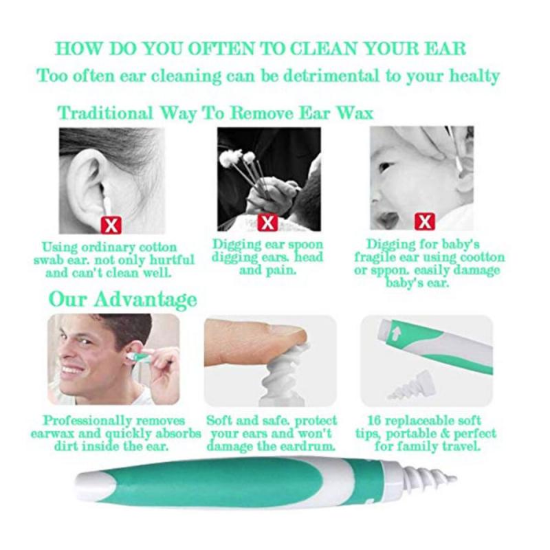 Ear Wizard Ear cleaners Spiral Ear Wax Removal Tool Q-Grip Ear Cleaner Care Cleaning Pick Remover