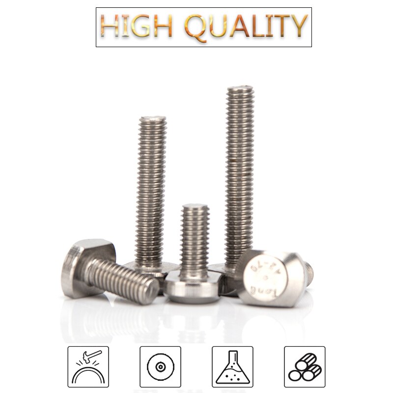 M8 M10 Stainless Steel 304 T-Head Bolts T-Slot Screw Square Bolt T-head Screws T-bolt Solid Fasteners Length 12mm-60mm