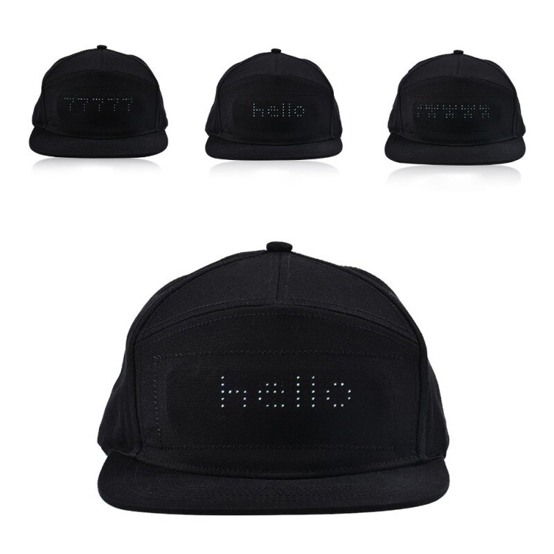 Couleur rouge noir ÉCRAN LED chapeau chapeau de paillettes chapeaux bricolage MODIFIER texte photo Festival Artefact casquette rouge.