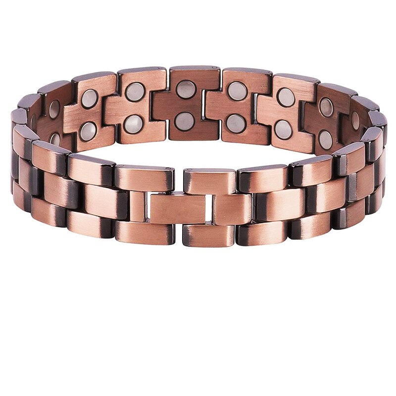 Männer Reinem Kupfer Armbinde Gesundheit Energie Germanium Magnetische Armbinde Jahrgang Hologramm Kette Verknüpfung Armbänder für Frauen Arthritis: 6