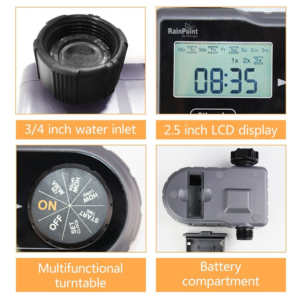 Programmable Hose Timer Water Timer Irrigation System Digital Hose Sprinkler Automatic Garden Watering Controler