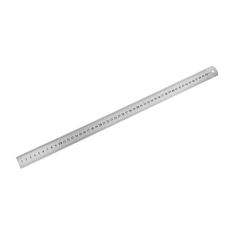 15-50cm Stainless Steel Metal Straight Ruler Precision Double Sided Measuring Tool: 50cm