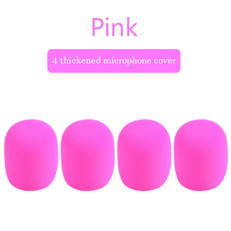 4pcs/lot Microphone Foam Thicken Mic Cover Sponge Studio WindScreen Protective Grill Shield Soft Mic Cap for KTV: Pink