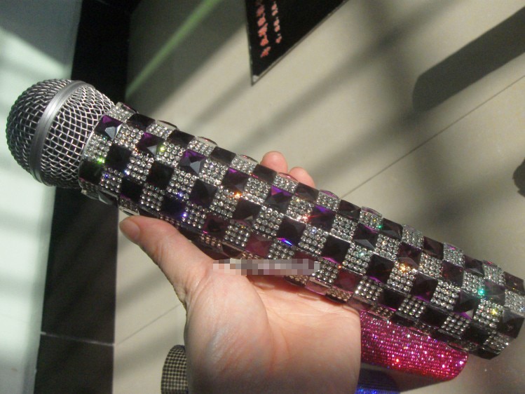 wireless Microphone Crystal Skin Sleeve Blinging Handheld Shell Flash Drilling bling bling Cover