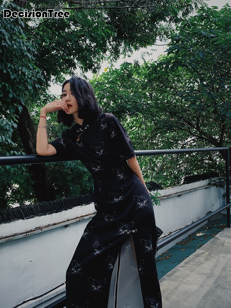 print wedding cheongsam long qipao chinese dress oriental style dresses robe orientale silk qipao chinese dress