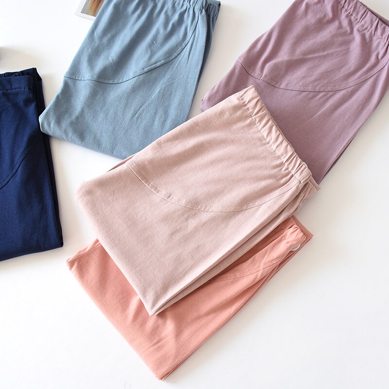 Bomullsblandning plus size xl gravidhembyxor gravida kvinnor lediga sovbyxor för graviditet nattkläder kläder