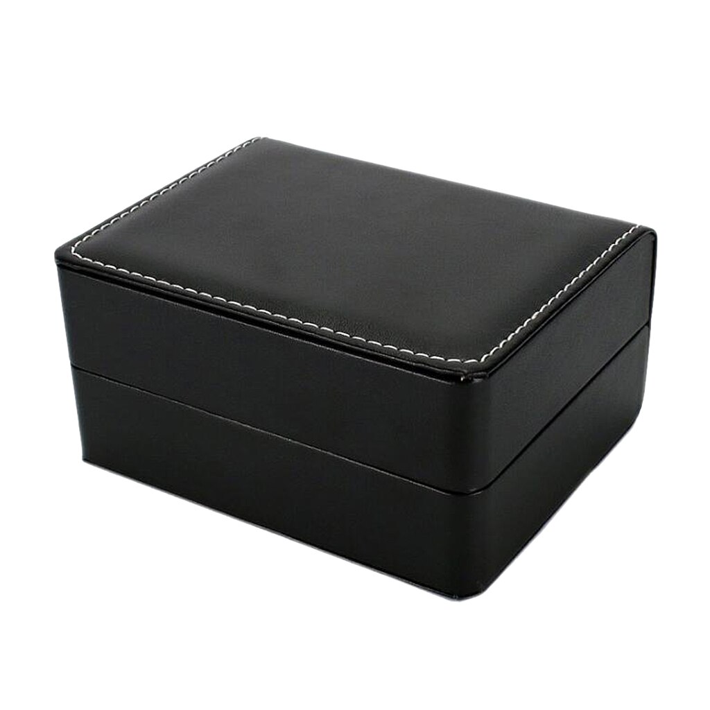 Luxury Black Single Slot Watch Case Box Display Organizer Jewelry Storage 14x11x7cm