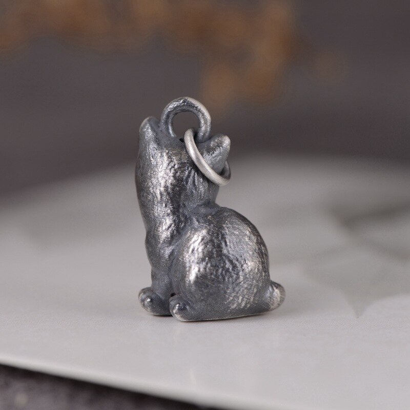 Katze Halskette Anhänger Silber Schmuck Anhänger für Frauen Schmuck 925 Sterling Silber für Frauen Jahrgang Stil