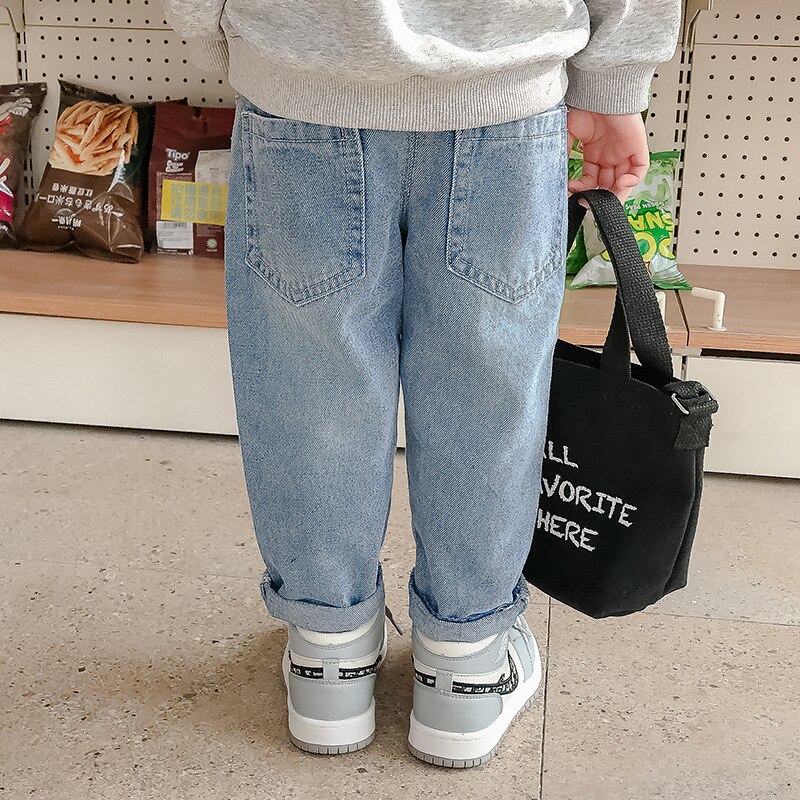 2-8T Toddler Kid Baby Boy vestiti primavera pantaloni larghi in Denim moda Streetwear pantaloni per bambini fori Jeans per ragazzi vestito per adolescenti