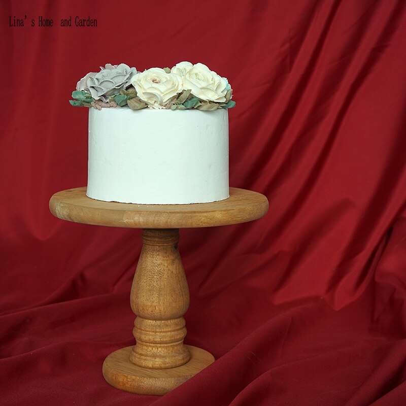 handmade nature vintage wooden pedestal cake stand