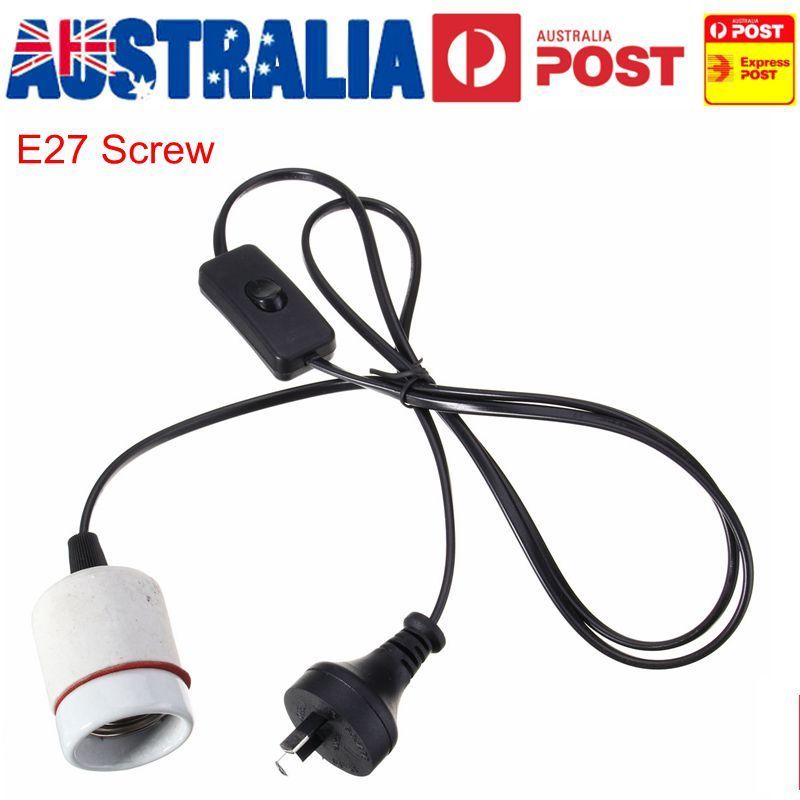 E27 Reptile Ceramic Heat Lamp Holder with Light Switch Socket Adapter Lamp 1.5m Wire Line Fitting for Mix 300W AC110-220V