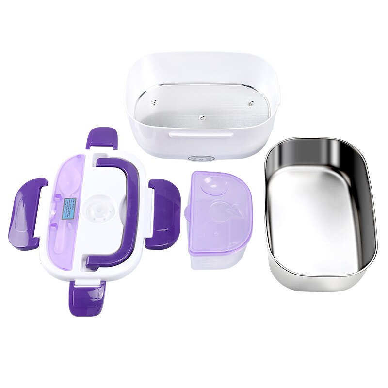 220V Electric Heating Lunch Box 304 Stainless Steel Electric Heating Food Container Home Car Dual Use Rice Box Food Warmer