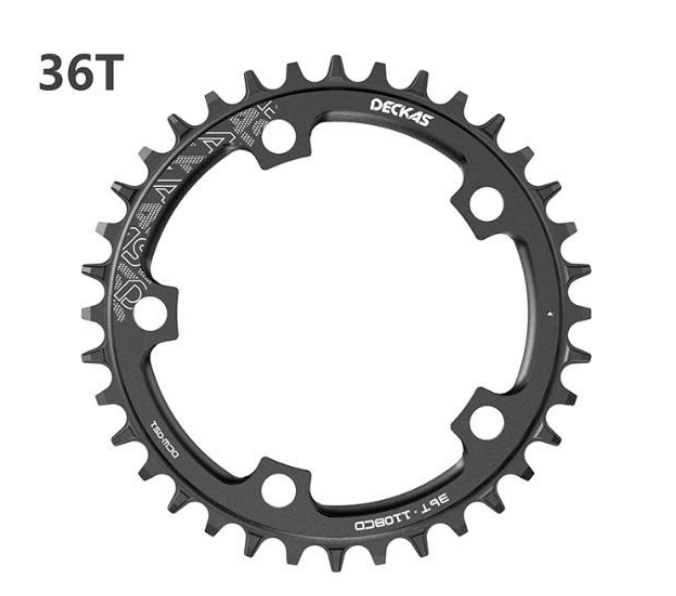 Deckas 110BCD Kettingblad Racefiets Smalle Grove 36T 38T 40T 42T 44T 46T 48T 50T 52T 110BCD 5 bouten fiets Kettingwiel: WHITE