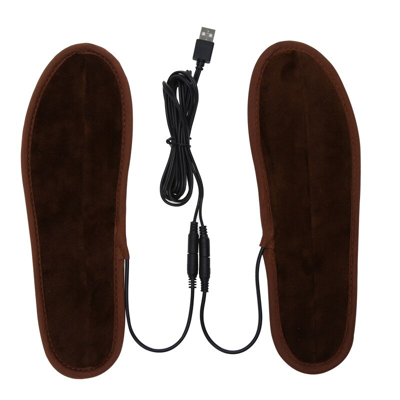 Data Line + plantillas para hombre y mujer, plantillas de calefacción de piel de felpa con USB eléctrico, plantilla calefactable para invierno, Unisex