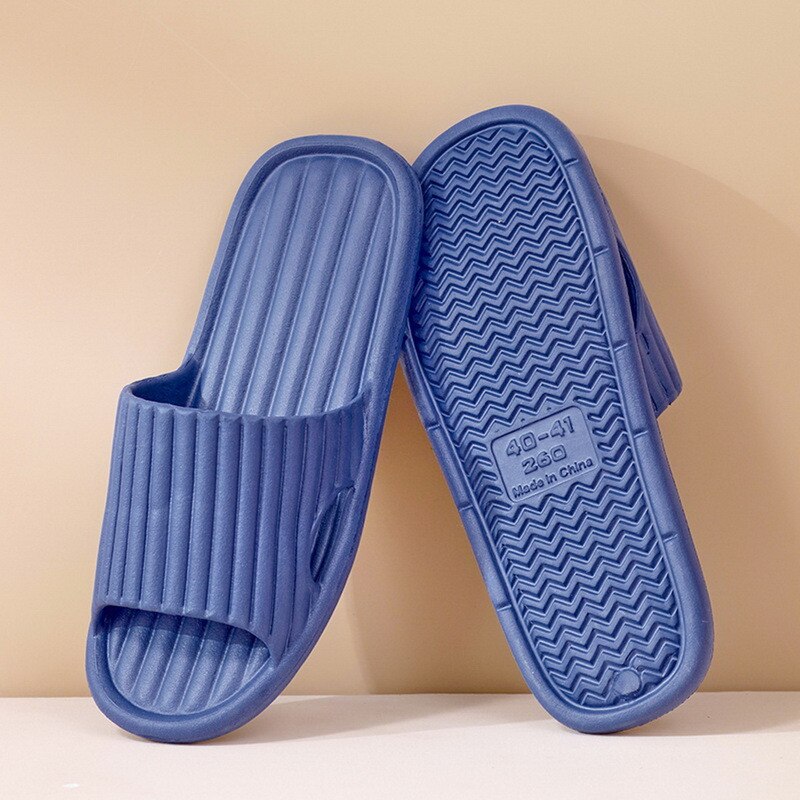 Bathroom Anti-slip Shoes Women Thick Platform Slippers Summer Beach Eva Soft Sole Slide Sandals Leisure Men Ladies Indoor: blue / 42-43(27cm)