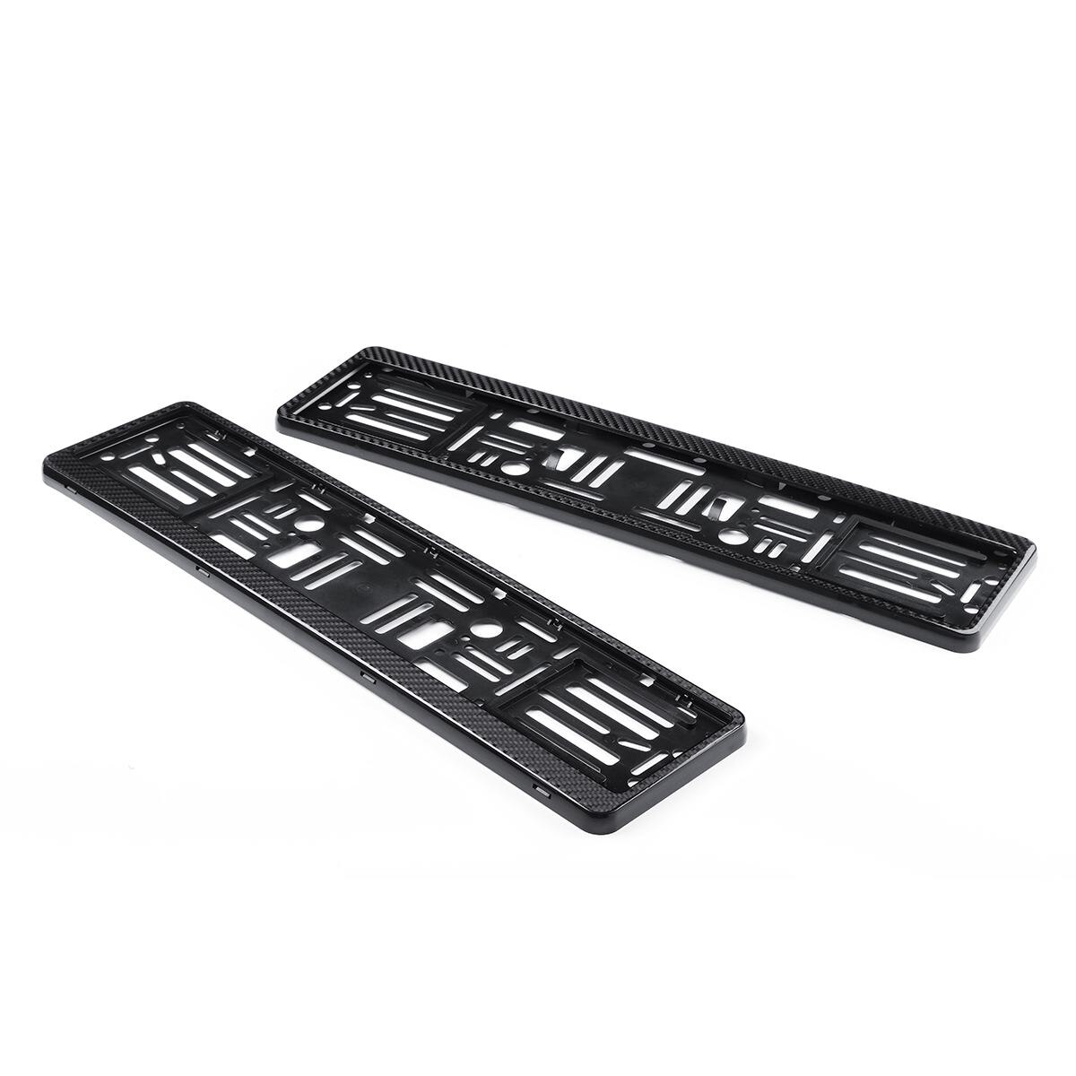 2PCS Carbon Fiber Car Licence Holder Frame Real Carbon Fiber Euro Car Licence Number Plate Surround Holder Frame