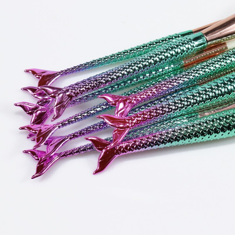 1-11Pcs Unicorn Kabuki Mermaid Makeup Brushes Foundation Eyebrow Make Up Brushes Set For Makeup Kits Cosmetic Tools