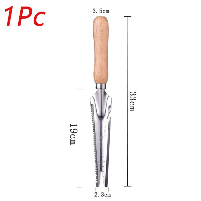 Stainless Steel Wood Handle Gardening Shovel Spade Manual Weeder Multi-Purpose Garden Tools Digging Trowel Knife Bottle opene