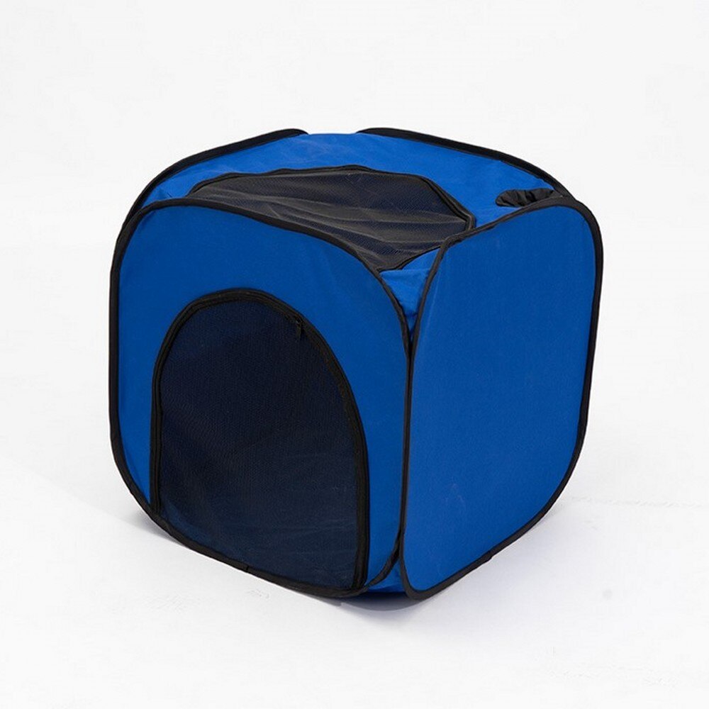 Pet Drying Box Foldable Dog Tent Blowing Hair Dryer Portable Cat Cage Dog Bath Artifact Grooming House Pet Dry Room Pet Car Bag: Blue