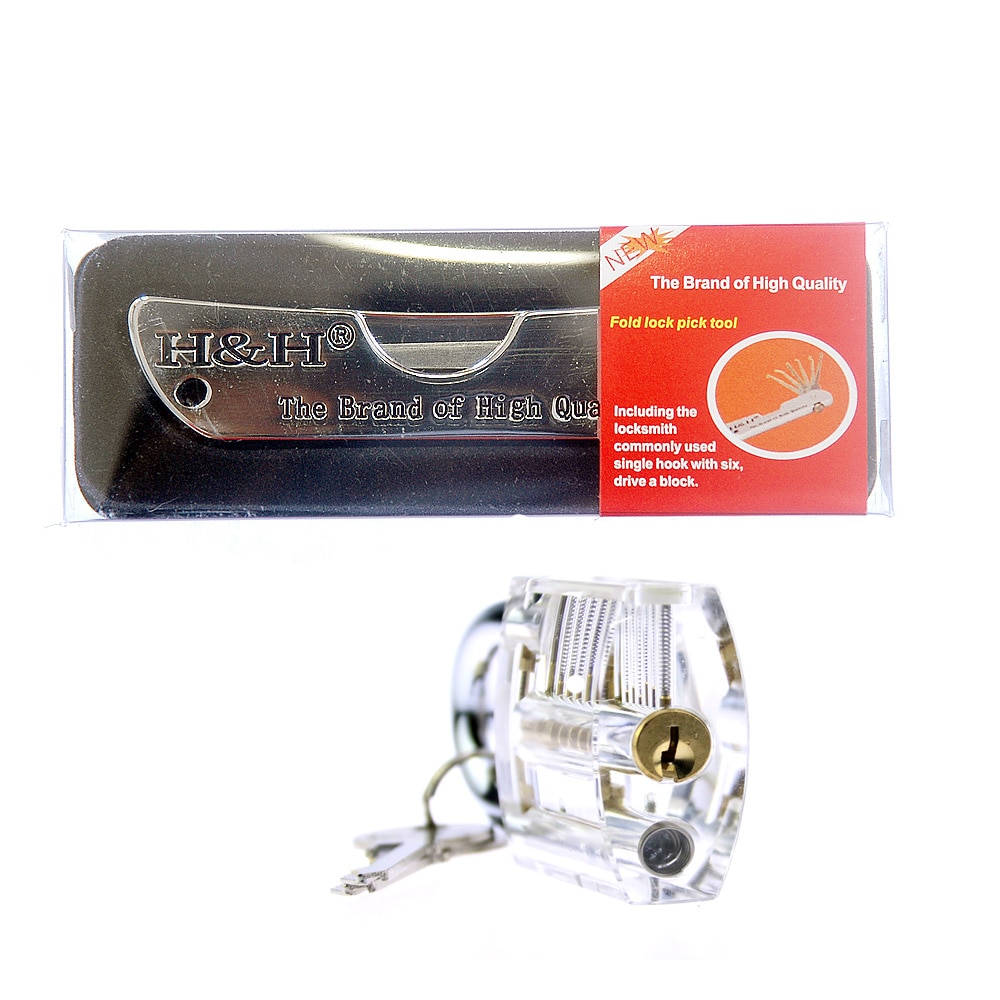 H & H Vouwen Slotenmaker Tool 6 In 1 Pocket Slotenmaker Set Met Transparante Hangslot