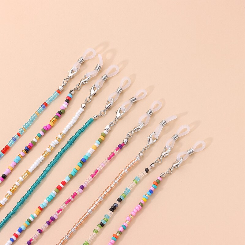 Neue Boho Maske Gurt Perlen Gläser Ketten Frauen Gesicht Maske Schlüsselband Anti Rutsch frauen Nacken Kette Für Brillen Kordon de anteojos